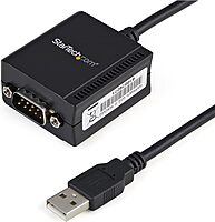 StarTech.com 6ft (1.8m) 1-Port FTDI USB to Serial RS232 Adapter Cable with COM Retention, USB to RS232 Adapter - TAA