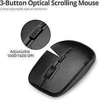 SIIG Jk-WR0T12-S1 Standard Size 102Key Wireless Keyboard with 3Button Wireless Optical Mouse, Black 102-key