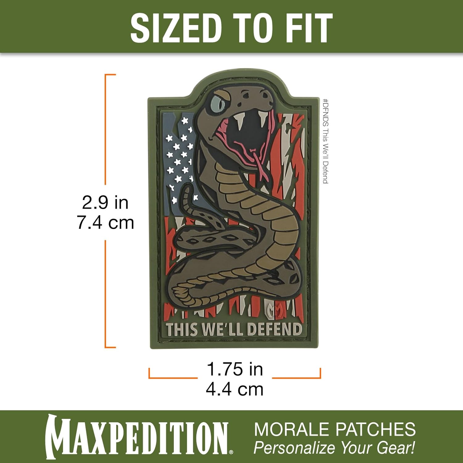 MAXPEDITION This We'll Defend 3D PVC Morale Patch