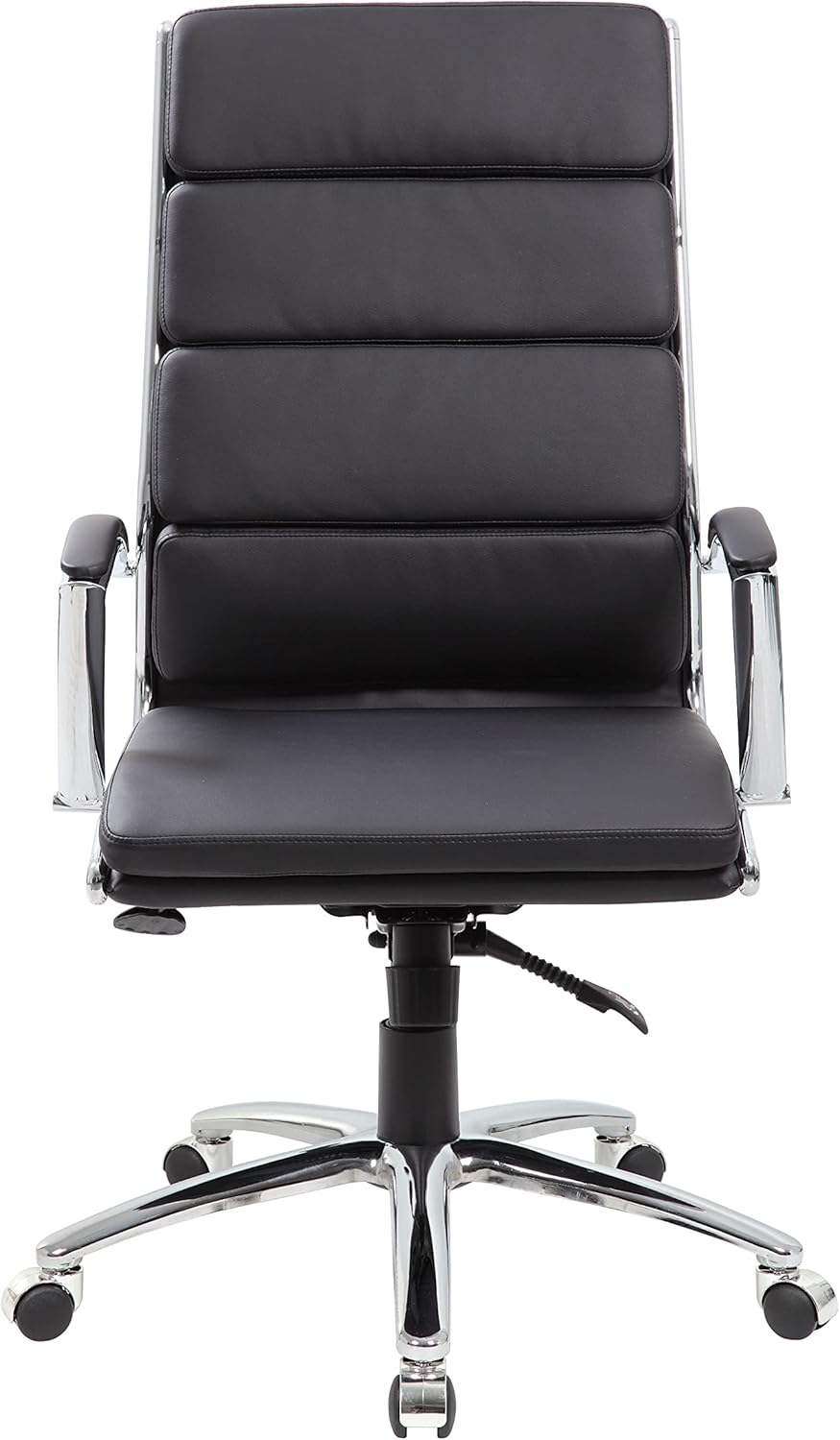 Boss Office Products CaressoftPlus Executive Chair, Traditional, Metal Chrome Finish 30D x 27W x 42H in