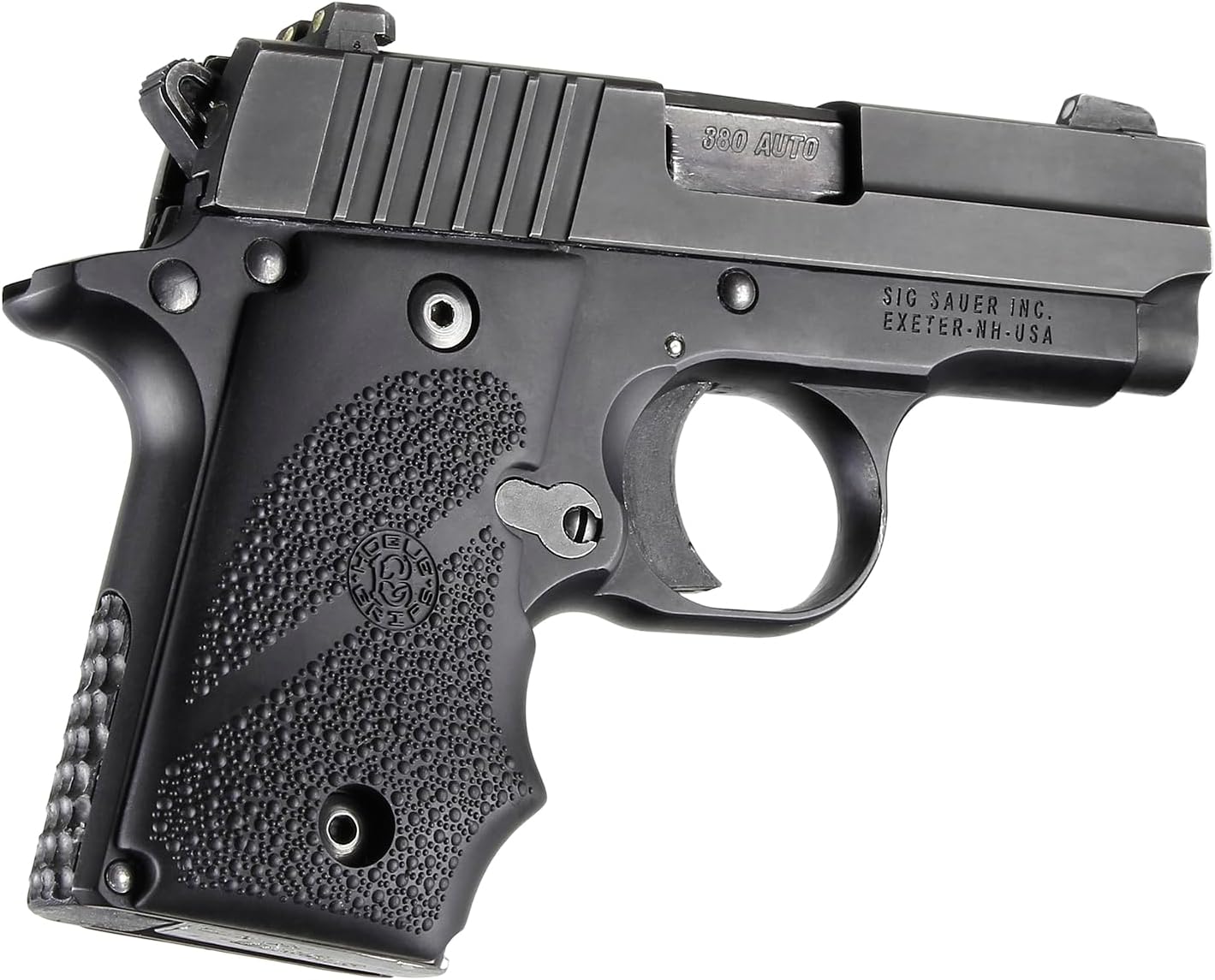 Hogue OverMolded Rubber Wraparound Grip with Finger Grooves for SIG SAUER P238