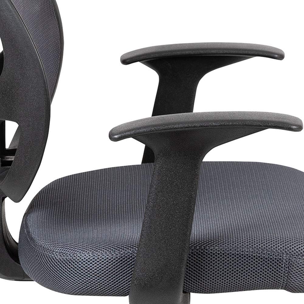 FLASH FURNITURE Flash Fundamentals Mid-Back Mesh Swivel Ergonomic Task Office Chair with Arms