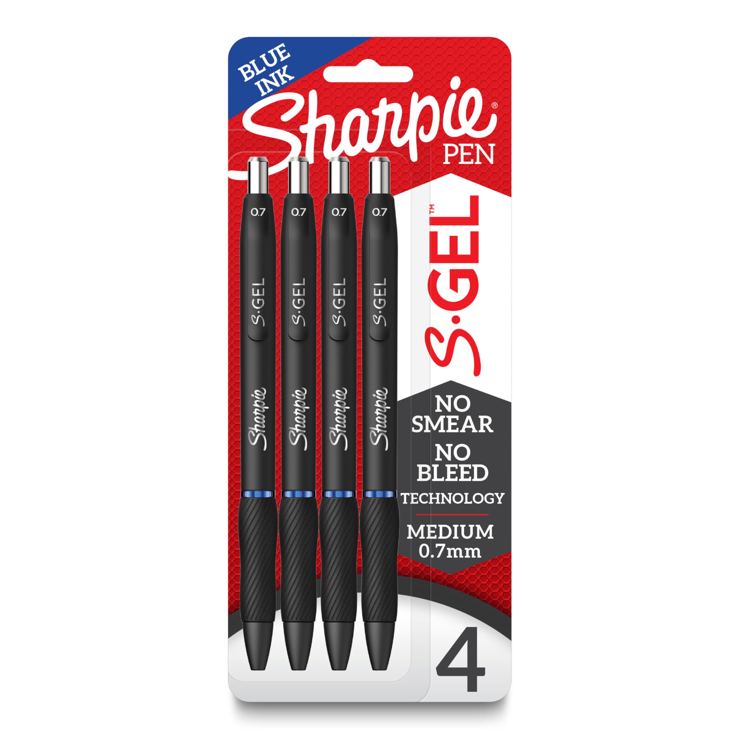 Sharpie S-Gel Gel Pens Medium Point (0.7mm) Blue Ink - 4 Count