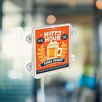 Azar Displays Vertical/Horizontal Sign Frames with Suction Cups, 8 1/2inx11in, Clear, Pack of 2