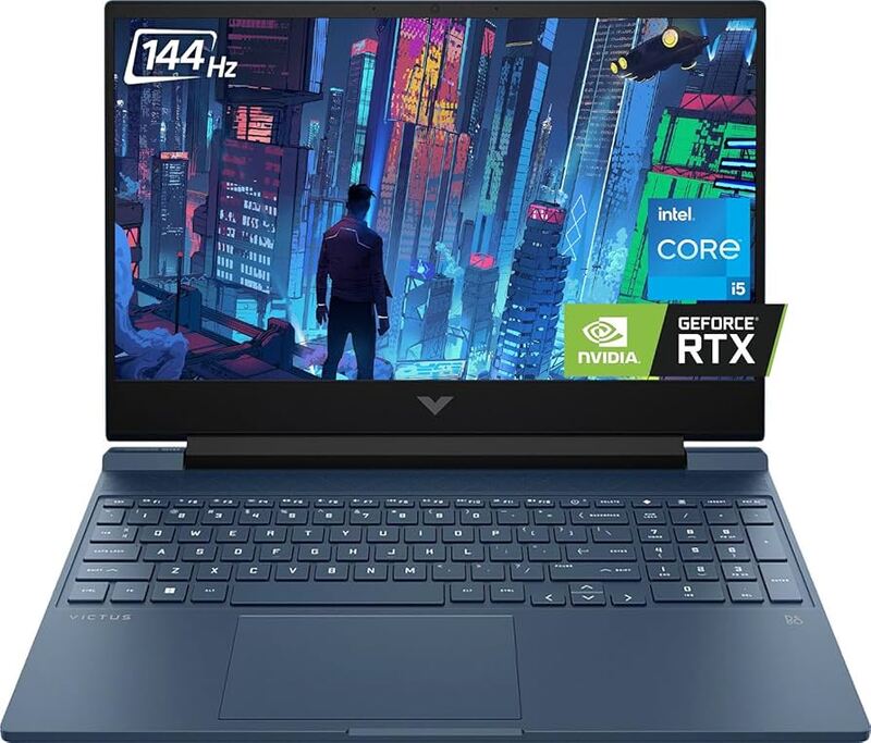 (9987) HP VICTUS 15.6" FULL HD 144HZ GAMING LAPTOP INTEL CORE I5 8GB MEMORY NVIDIA GEFORCE RTX 3050 512GB SSD PERFORMANCE BLUE