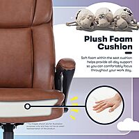 Serta Fairbanks Big & Tall Executive Office Chair, Ergonomic Comfy High-Back ComputerChairs with Lumbar Support