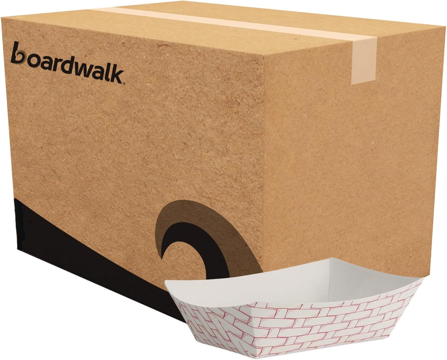 Boardwalk® Paper Food Baskets, 1/2 Lb Capacity, Red/White, Pack Of 1,000