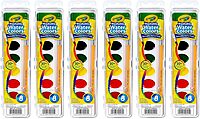 Crayola BIN525-6 Semi-Moist Washable Watercolor Set, 8 Colors Per Set, 6 Sets