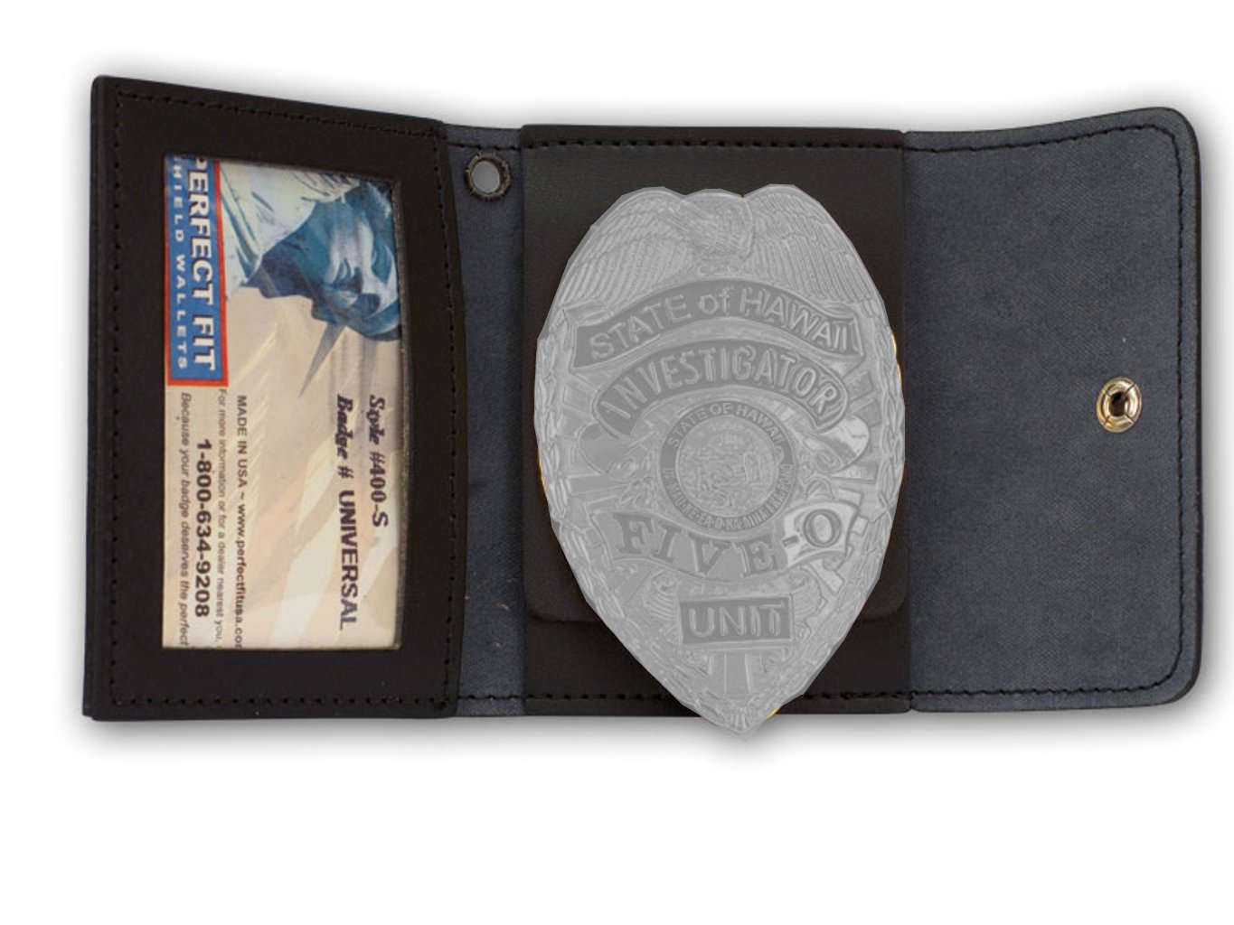 Non-Recessed Badge & ID Case with Snap Closure (3.75"L x 3"W)