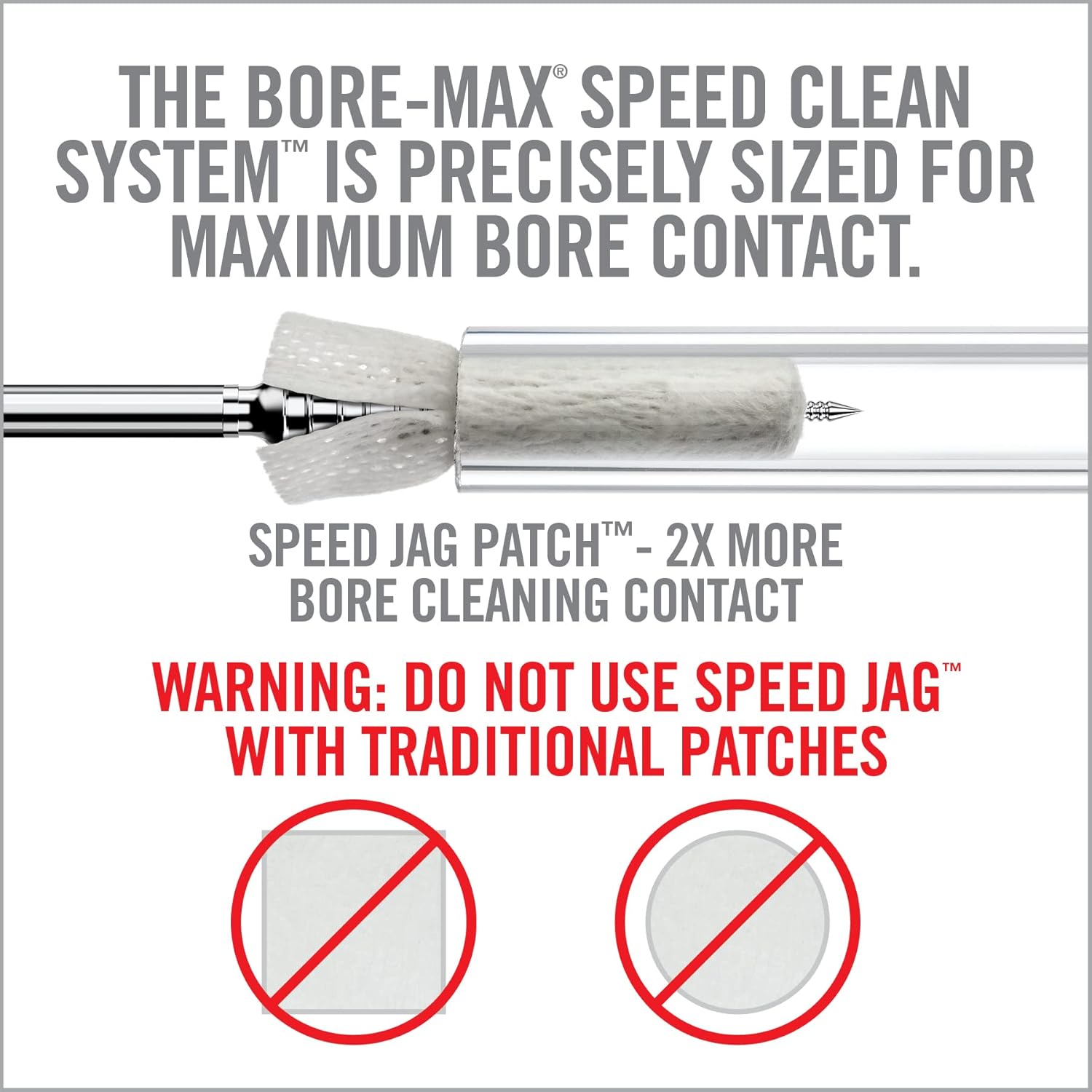 REAL AVID Bore-Max Speed Jag and 25 Patches Gun Cleaning Set