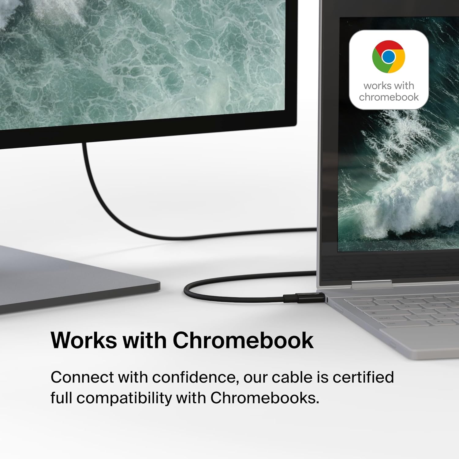 Belkin USB Type C to HDMI 2.1 Cable, 6.6FT/2M Cable with 8K@60Hz, 4K@144Hz, HDR, HBR3, DSC, HDCP 2.2