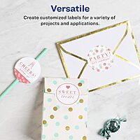 AVERY Glossy White Round Labels, 1in Diameter, Sure Feed, Permanent Adhesive