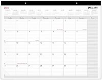 Office Depot Brand Monthly Desk Pad Calendar, 21 3/4" x 17", White, January 2026 to December 2026, OD20260026