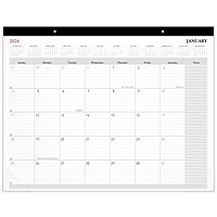 Office Depot Brand Monthly Desk Pad Calendar, 21 3/4" x 17", White, January 2026 to December 2026, OD20260026