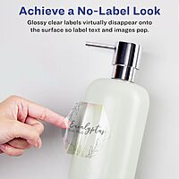 Avery Glossy Clear Hexagon Labels, Sure Feed Technology, 2-1/2" x 2-57/64", Print-to-the-Edge, Laser/Inkjet Printable