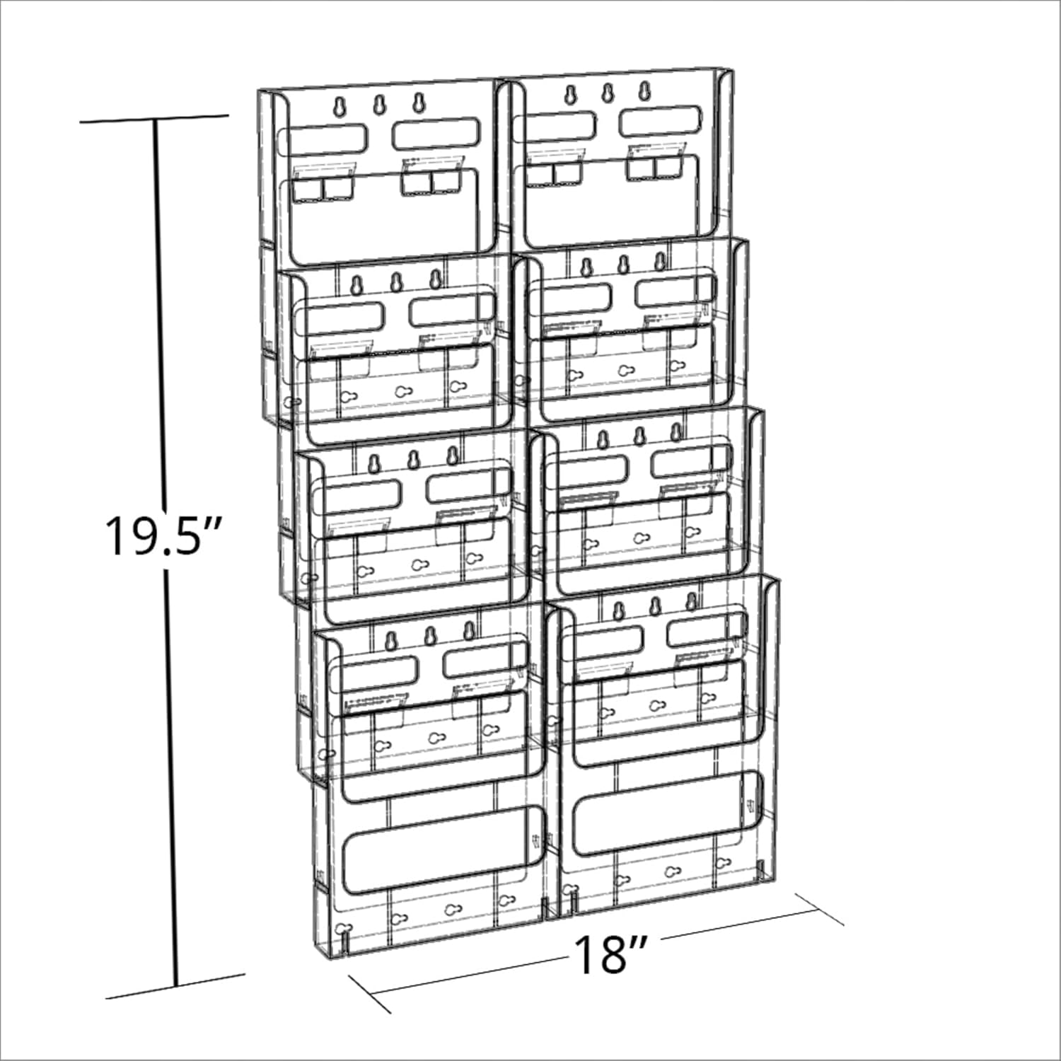 AZAR DISPLAYS Wall-Mount Brochure Holder