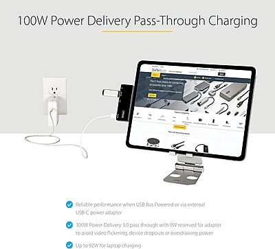 USB C Multiport Adapter - USB-C to 4K 60Hz HDMI 2.0, 100W Power Delivery Pass-Through Charging, 3-Port USB 3.0 Hub, Audio - USB-C Mini Dock - Portable USB Type-C Travel Dock