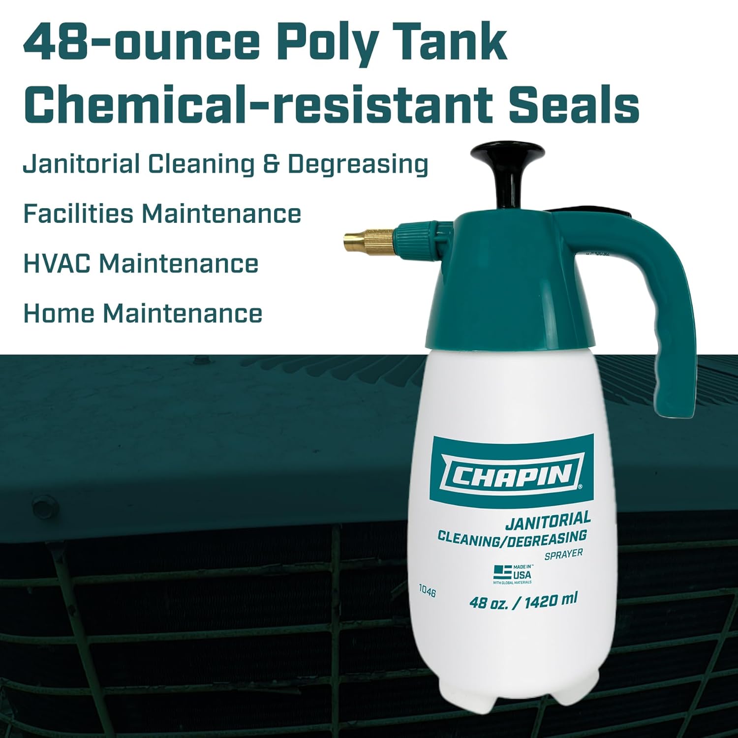 Chapin International 1046 48-Ounce Industrial Cleaner/Degreaser Handheld Pump Sprayer, 48-Ounce, Translucent White, 1 Pack