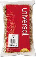 Universal Rubber Bands, Size #16, 2.5in x 0.06in, 1900 Count, Beige