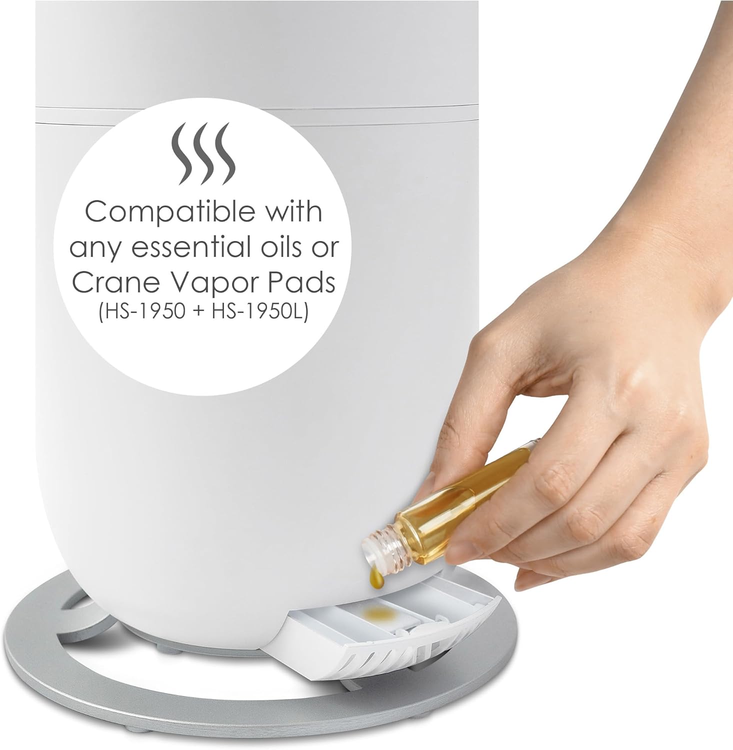 Crane 2 Gallon Top Fill Ultrasonic Cool Mist Tower Humidifier for Home, Whisper Quiet, Filter Free, Dishwasher Safe, Auto Shutoff, White