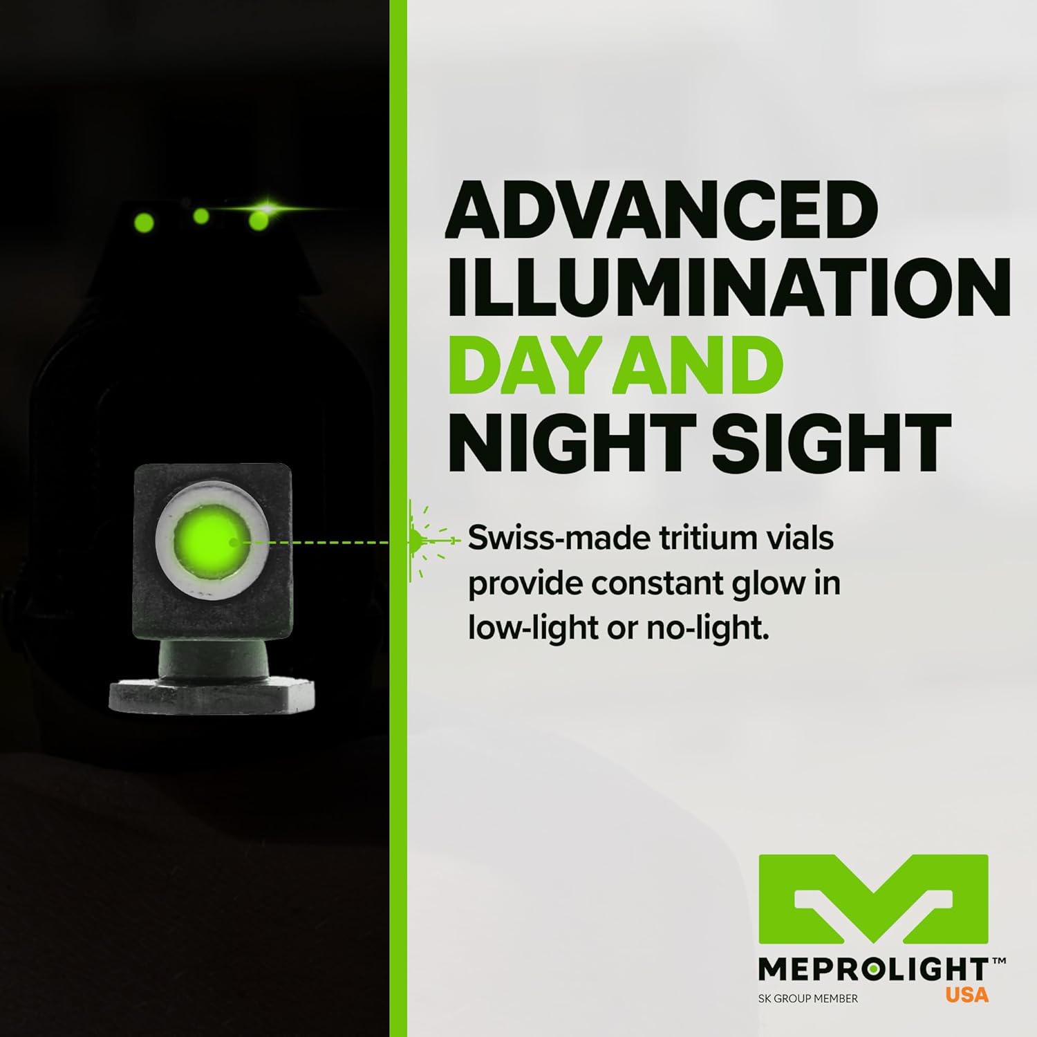 MEPROLIGHT Hyper-Bright Tritium Day/Night Pistol Sight Set