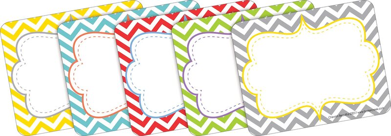 Barker Creek Name Badges & Self-Adhesive Labels, Beautiful Chevron, Multi-Purpose Name Tags, Gift Tags