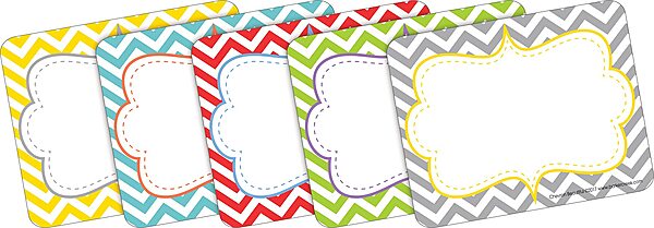 Barker Creek Name Badges & Self-Adhesive Labels, Beautiful Chevron, Multi-Purpose Name Tags, Gift Tags, And More! 3.5" x 2.75", 45 in Pkg, Home, School and Office Supplies (1523)