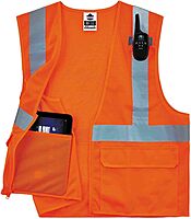 Ergodyne GloWear 8220Z High Visibility Reflective Safety Vest, ANSI/ISEA 107 Class 2, Zipper Closure