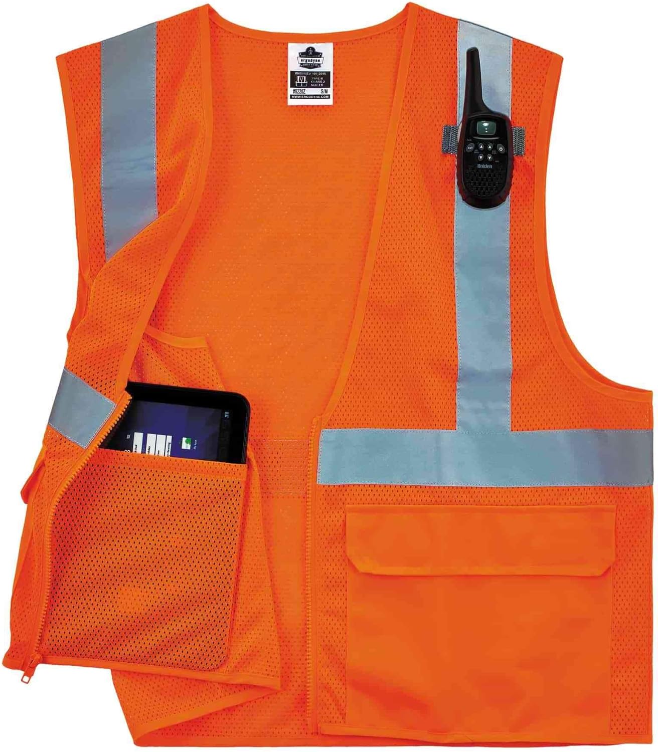 Ergodyne GloWear 8220Z High Visibility Reflective Safety Vest, ANSI/ISEA 107 Class 2, Zipper Closure