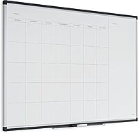 U Brands PINIT Magnetic Dry-Erase Monthly Calendar Board, Silver Aluminum Frame