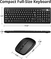 SIIG Jk-WR0T12-S1 Standard Size 102Key Wireless Keyboard with 3Button Wireless Optical Mouse, Black 102-key