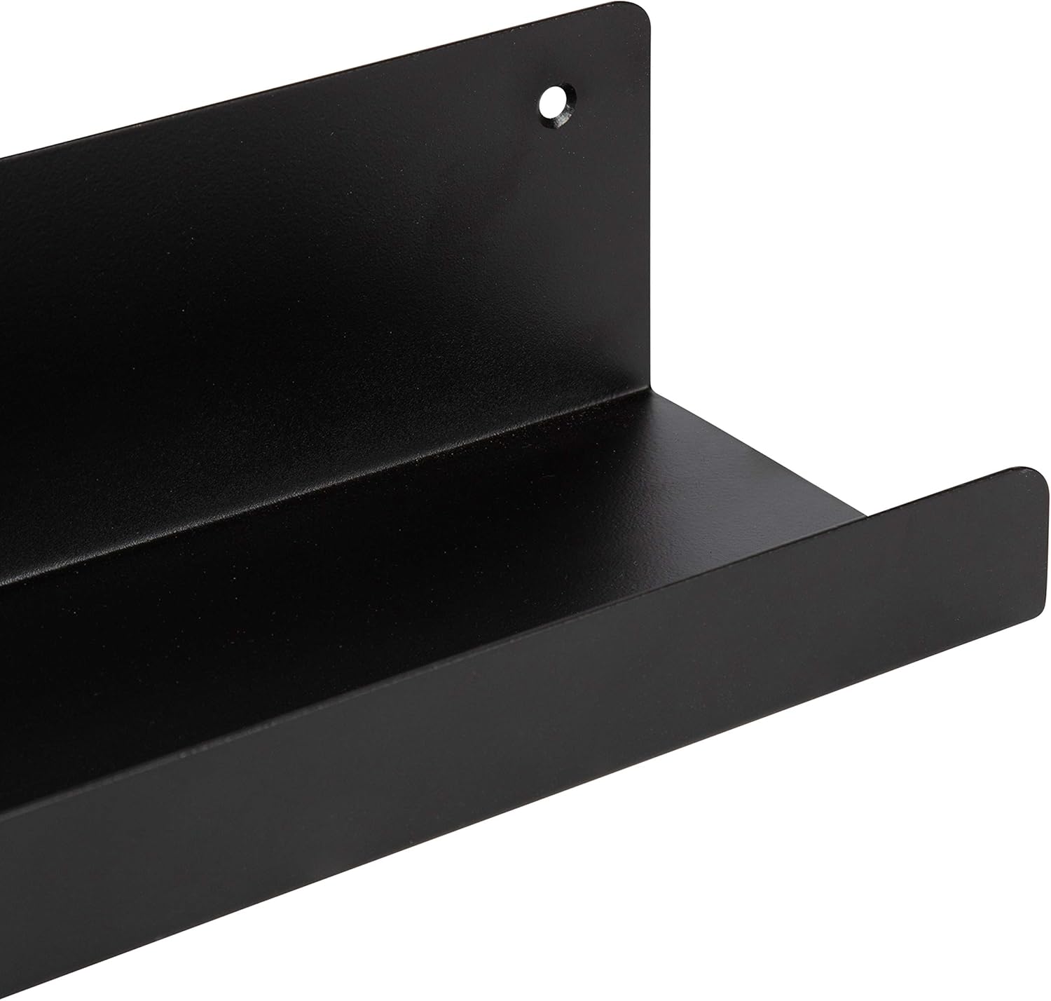Kate and Laurel Mezzo Modern Metal Ledge Wall Shelf, 24" W x 4.25" D x 3" H, Black, Set of 2