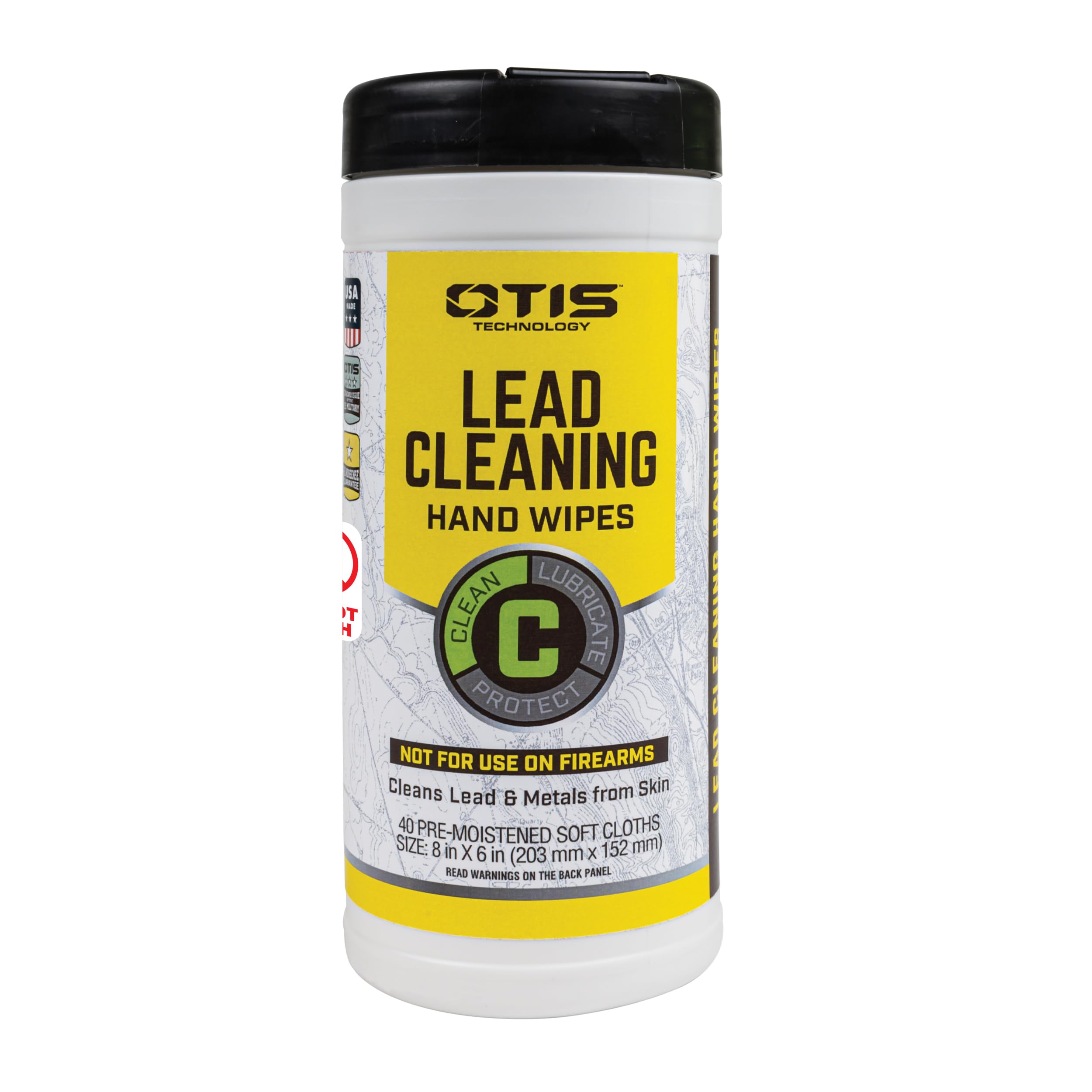Otis Technologies, Lead Remover Hand Wipes Canister, White, Cloth Size: 8" x 6" (FG-40C-LRW)