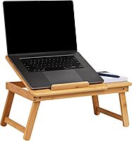 Mind Reader Lap Desk Laptop Stand, Bed Tray, Dorm Room, Folding Legs, Rayon From Bamboo, 19.75"L x 12"W x 8.25"H, Brown
