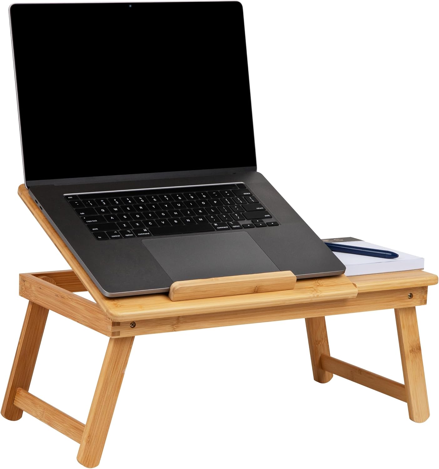 Mind Reader Lap Desk Laptop Stand, Bed Tray, Dorm Room, Folding Legs, Rayon From Bamboo, 19.75"L x 12"W x 8.25"H, Brown