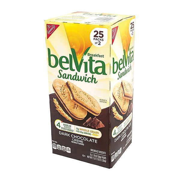 Belvita Breakfast Sandwich Dark Chocolate Creme, 25 Count, 44 oz