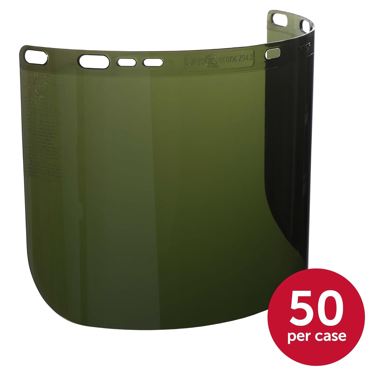 Jackson Safety F50 Specialty High Impact Face Shield, Polycarbonate, 8" x 15.5" x 0.06", IRUV 5.0, Face Protection, Unbound