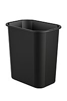 Suncast 3 Gallon Resin Waste Basket with Rolled Lip for Strength, Compact Design for Offices, Classrooms
