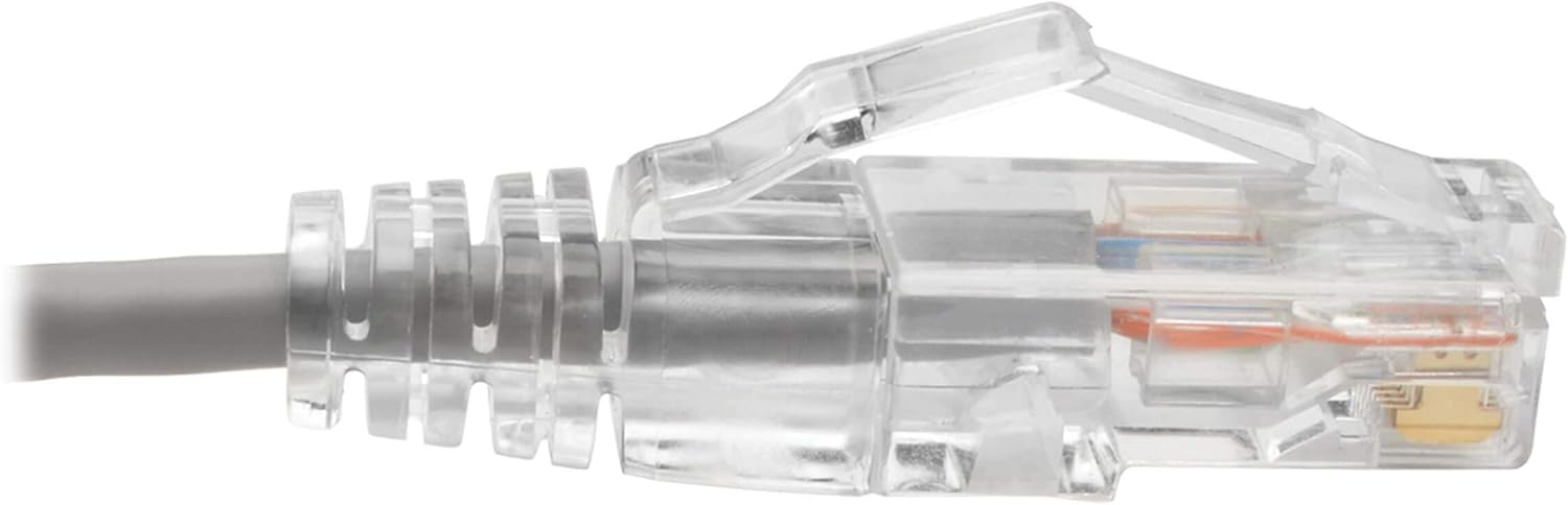Tripp Lite Cat6 UTP Patch Cable (RJ45), M/M, Cat6 Ethernet Cable, Gigabit (1 Gbps), Molded, Slim, Gray, 8 in. (N201-S8N-GY)