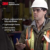 3M BX Safety Glasses, 20 Pair, ANSI Z87, Anti-Fog Anti-Scratch Clear Lens, Silver/Black Frame, Adjustable Length Temples and Lens Angle Clear Lens, Silver/Black Frame Pack of 20 Anti-fog, Anti-scratch