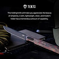TEKTO F2 Bravo Folding Pocket Knife - D2 Steel Blade, Ceramic Ball Bearings - EDC - Snap