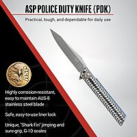 ASP Police Duty Knife (PDK) Slim Folder, AUS-8 Drop Point Folding Knife