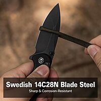 CIVIVI Triptych Folding Pocket Knife, 2.97in 14C28N Blade, G10 Handle, Button Lock