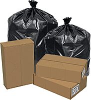 Pitt Plastics Repro Can Liners, 33 Gallon, Black, Carton Of 100 Liners