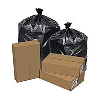 Pitt Plastics Repro Can Liners, 33 Gallon, Black, Carton Of 100 Liners