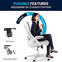 Flash Furniture Porter High-Back Mesh Ergonomic Swivel Office Chair with Adjustable Lumbar Support and Flip-Up Armrests