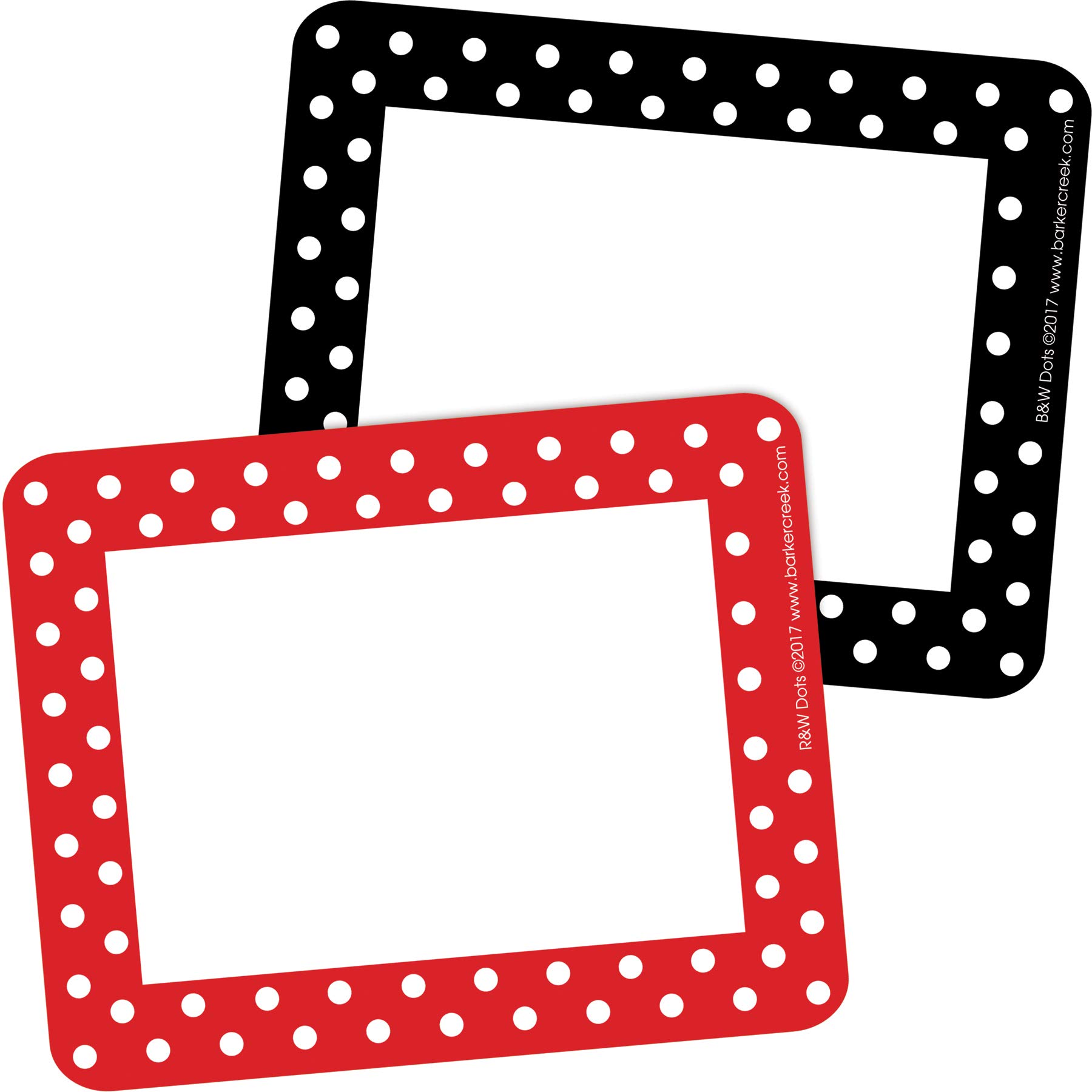 Barker Creek Name Badges & Self-Adhesive Label Set, Dots, Multi-Design Set, 45 Each of 2 Designs for Total of 90 Name Badges