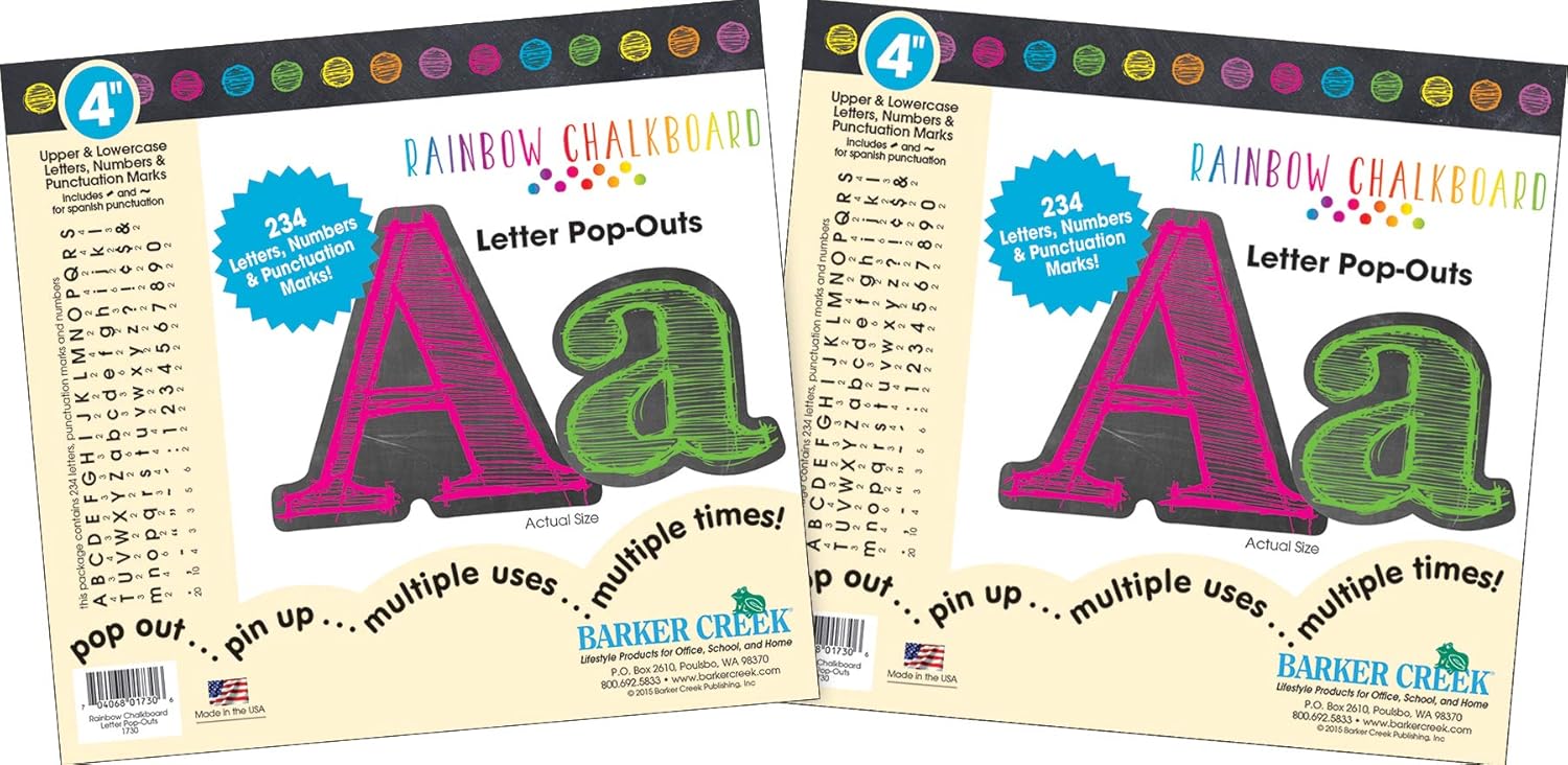 Barker Creek 4" Letter Pop-Outs, Die-Cut Letters, Numbers & Punctuation