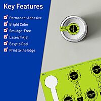 AVERY Printable Lollipop Labels, Sure Feed Technology, 1-1/2" x 4", Bright Green, Print-to-the-Edge, Laser/Inkjet Printable