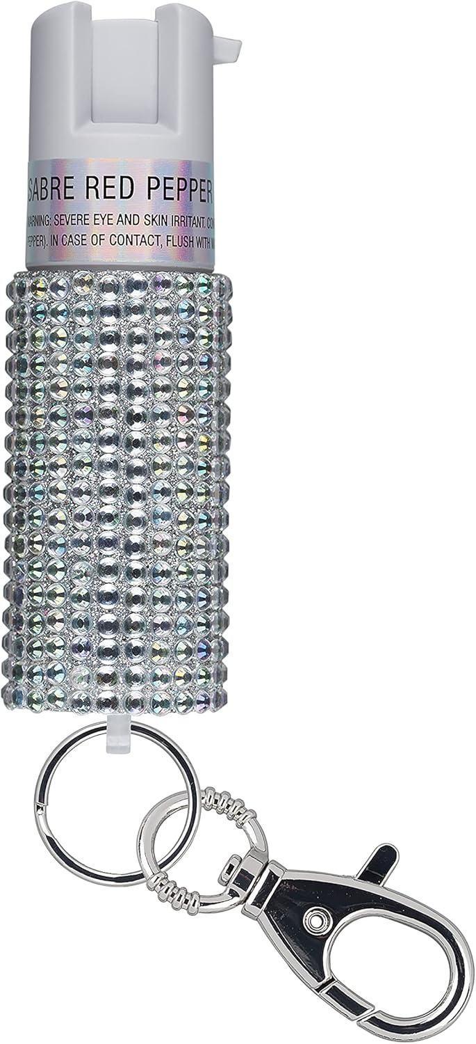 SABRE Jeweled Pepper Spray with Snap Clip, Maximum Strength
